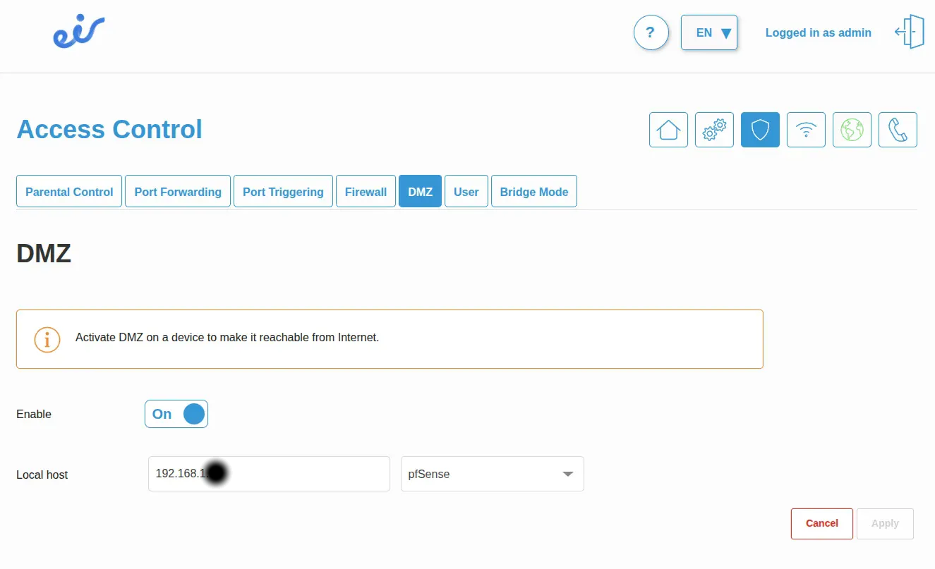 Firewall Level Setting