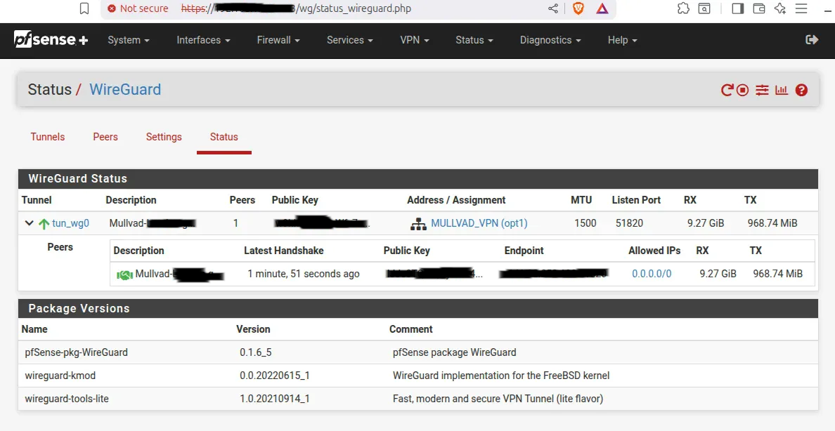 pfSense System Dashboard