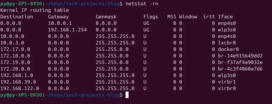 Client Routing Table